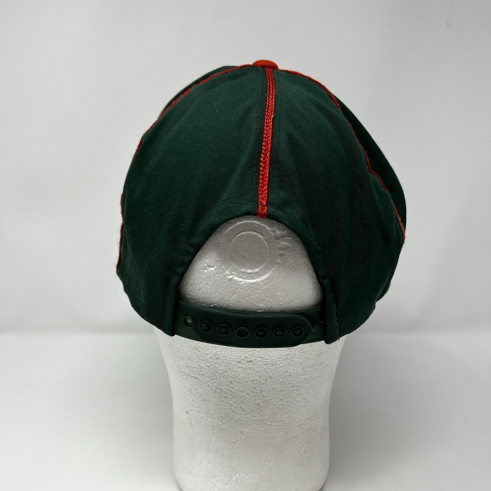 Vintage 90s Miami Hurricanes Hat Cap Snapback Embroidered NCAA Green‎ - Picture 4 of 8